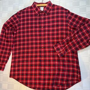 Brooks Brothers Red and Black Plaid Button Down Flannel Shirt Regent Fit